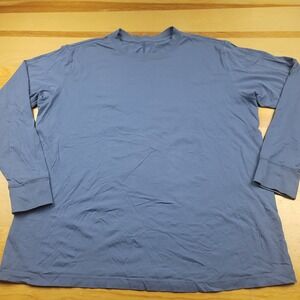 Lululemon Long Sleeve Mock Neck Top Slate Blue Athleisure Casual Women L - ISSUE